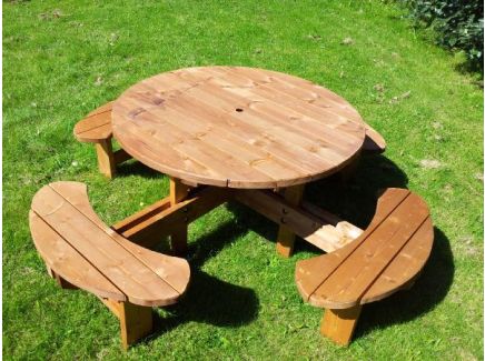 Heavy Duty Supersized 8 Seater Excalibur Round Picnic Table