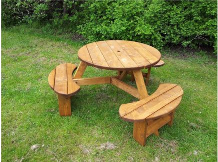6 Seat Pendragon Treated Round Picnic Table