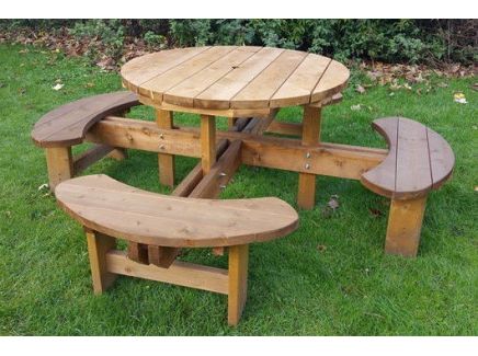 Multi-Coloured Junior Recycled Plastic Round Picnic Table