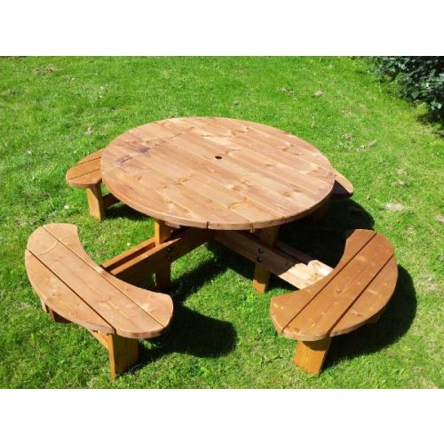 Heavy Duty Supersized 8 Seater Excalibur Round Picnic Table