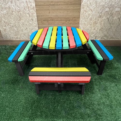 Multi-Coloured Winchester Recycled Plastic Round Picnic Table