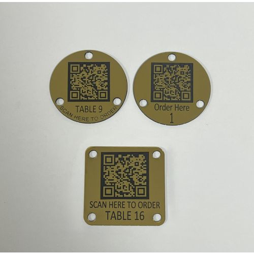 Brass Effect QR Code Table Numbers