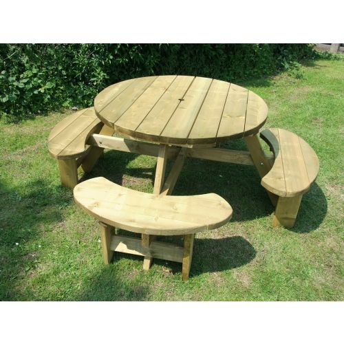 Winchester 8 Seat Treated Round Picnic Table