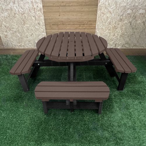 Recycled Duo Colour Plastic Winchester Round Picnic Table